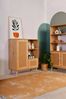 Dmora Kommode Jingu, Wohnzimmerbuffet, Wohnzimmer-Sideboard, Moderne Küchen-Speisekammer, 90x40h110 cm, Eiche Bild 5