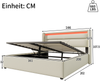 Polsterbett 160x200 cm ohne Matratze, mit LED-Kopfteil, Bettkasten und hydraulischem Lattenrost, PU in Weiß Bild 5