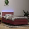 vidaXL Boxspringbett mit Matratze & LED Rosa 90x220 cm Samt 3316724 Bild 4