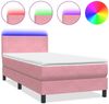 vidaXL Boxspringbett mit Matratze & LED Rosa 90x220 cm Samt 3316724 Bild 2
