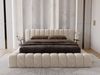 GRAINGOLD Italia Doppelbett 180x200, Polsterbett mit Bettkasten und Lattenrost, Velvet-Stoff, Beige Bild 3