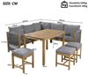 Celya Gartenlounge-Set Gartenlounges, Gartenmöbel Set 8 Personen mit Esstisch, (Outdoor-Tisch- und Stuhl-Set für 7–8 Personen, mit Sofa, 3 Hocker und 1 Tisch, Akazie, Grau+Natur), Gartenmöbel Set mit Kissen, Ecksofa, Polyrattan Lounge Bild 2