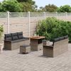 vidaXL Garten-Sofa-Set mit Kissen mit Speicher 9 pcs Grau 3364038 Bild 3