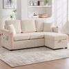 3-Sitzer Sofa B 194 x T 73 x H 81 cm aus Cord in Beige mit LED-Beleuchtung & USB-C Bild 4