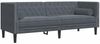 vidaXL Chesterfield-Sofa mit Nackenrollen 3-Sitzer Dunkelgrau Samt 372694 Bild 2