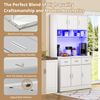 Sideboard 100x40x180 cm, weiß, mit LED‑App‑Steuerung, integrierter Steckdosenleiste, 3 Schubladen & verstellbaren Böden Bild 2