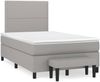 vidaXL Boxspringbett mit Matratze Stoff Hellgrau 120x200 cm, Härtegrad: H2 [3136501] Bild 2