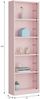 Dmora Artico Bücherregal, Hohes Bücherregal mit 5 Regalen, Büro- oder Schlafzimmerregal, Modernes Regal mit Fächern, 52x25h180 cm, Rosa Bild 3