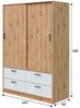 Kleiderschrank >ENZO< 4 Schubladen, 1 Stange, Eiche Dekor / Artik Weiß - 140x200x60 (BxHxT) Bild 5