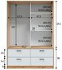 Kleiderschrank >ENZO< 4 Schubladen, 1 Stange, Eiche Dekor / Artik Weiß - 140x200x60 (BxHxT) Bild 4