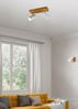 LED Deckenstrahler Weiß mit Holz 2-flammig, Breite 26cm Bild 4