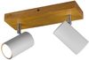 LED Deckenstrahler Weiß mit Holz 2-flammig, Breite 26cm Bild 2