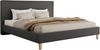 Design Polsterbett LUMARO CLASSIC 140 x 200 cm mit Lattenrost & 12cm hohen Füßen, Doppelbett mit Kopfteil, Konfigurierbar - Grau Kunstleder Bild 4