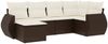 vidaXL 6-tlg. Garten-Sofagarnitur mit Kissen Braun Poly Rattan 3221662 Bild 2