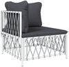 vidaXL 5-tlg. Garten-Lounge-Set mit Kissen Weiß Stahl 3186854 Bild 4