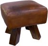 Leder Hocker MAXI-S Cognac ca. L40cm Teak Echtleder Lederbank Sitzbank Turnbock Bild 2