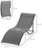 Outsunny Gartenliege ergonomisch Aluminium Texteline Dunkelgrau Bild 2