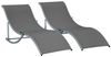 Outsunny Gartenliege ergonomisch Aluminium Texteline Dunkelgrau Bild 5
