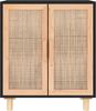 vidaXL Sideboard Schwarz 60 x 30 x 70 cm Massivholz Kiefer und Natur-Rattan [345631] Bild 4