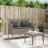 vidaXL Gartenbank mit Kissen Grau Poly Rattan 365773 Bild 3