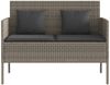 vidaXL Gartenbank mit Kissen Grau Poly Rattan 365773 Bild 4