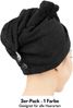 HAMMETEX Turban-Handtuch 2er Set Haarturban Damen, 100% Baumwolle, Flauschig & Schnelltrocknend, Frottier (Set, 2-St), Uni-Farben, weich Bild 3