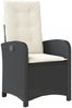 vidaXL 7-tlg. Garten-Essgruppe mit Kissen Schwarz Poly Rattan 3212199 Bild 4