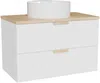 Vente-unique - AVORELI Waschbeckenmöbel Holz, Platte Weiß - B 46 cm x H 50 cm x L 80 cm Bild 3