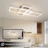 ZMH LED Deckenleuchte Wohnzimmer Schwarz 2/3 Rahmen Modern Dimmbar Schlafzimmer, Augenschutz, LED fest integriert, 3000-6500k, 36W Rechteckig Design mit Fernbedienung Esszimmerlampe Bild 4