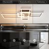 ZMH LED Deckenleuchte Wohnzimmer Schwarz 2/3 Rahmen Modern Dimmbar Schlafzimmer, Augenschutz, LED fest integriert, 3000-6500k, 36W Rechteckig Design mit Fernbedienung Esszimmerlampe Bild 3