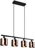 Pendelleuchte JASON 4-flammig mit Lampenschirmen Bronzefarbig, Breite 75cm Bild 2