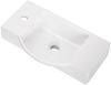 FACKELMANN SBC STANFORD Gäste WC Waschtisch Set 55 cm breit, Braun hell, Waschbecken Keramik Weiß, Hahnloch links Bild 2