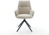 Drehstuhl Zelia-Flex mit Armlehnen Webstoff Soft Beige Kreuzgestell breit Schwarz 360° drehbar Wippfunktion Taschenfederkern Bild 2