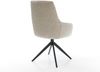 Drehstuhl Zelia-Flex mit Armlehnen Webstoff Soft Beige Kreuzgestell breit Schwarz 360° drehbar Wippfunktion Taschenfederkern Bild 5