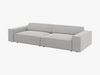 Micadoni Sofa Jodie 4-Sitzer Strukturierter Stoff Megan Hellgrau Bild 3