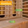 Artsauna Infrarotkabine Kiruna160 mit 6 Vollspektrum- & 3 Flächenstrahler, 3 Personen, 160x105x190 cm, LED Farblicht & Glastür, Infrarotsauna Sauna Bild 5