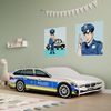 Kids Collective Autobett Kinderbett Jugendbett 70x140 und 80x160 cm Polizei Motiv, mit Rausfallschutz Kinder Spielbett 70x140 cm mit Matratze Bild 3