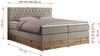 Boxspringbett AMORE KING, Doppelbett mit Multipocket-Matratze, Polsterbett mit Kopfstütze - 180 x 200 cm - Beige Stoff - H3 Bild 5