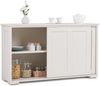 Sideboard Anrichte Küchenschrank Beistellschrank mit Schiebetüren Weiß/Braun 106,5 x 33 x 60 cm-Beige Bild 3