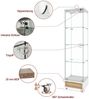 HAUSS SPOLE Vitrine mit LED&Schubladen,Highboard Bücherregal mit vier Einlegeböden,weiß (Glasvitrine aus gehärtetem Glas und MDF, Eintüriger Schrank mit vier Einlegeböden) für Küche, Esszimmer, Schlafzimmer Bild 4