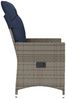 vidaXL Gartenstühle Verstellbar 2 Stk. mit Kissen Grau Poly Rattan 365649 Bild 5