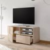 Dmora Fernsehschrank Ward, Ständer für Wohnzimmerfernseher, Niedriges Wohnzimmer-Sideboard, TV-Ständerbasis, Made in Italy, 122x43 h57 cm, Eiche Bild 4