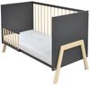Baby-Delux Babybett Juna Anthrazit Kiefer, Kinderbett 60x120 weiß Kiefer Schutzgitter Matratze Bild 4