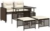 vidaXL 4-tlg. Garten-Sofagarnitur mit Kissen Braun Poly Rattan Glas 368135 Bild 2