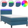 vidaXL Boxspringbett mit Matratze & LED Dunkelblau 80x210 cm Samt 3317053 Bild 2