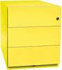 Rollcontainer Note™ mit Griffleiste, 3 Universalschubladen, Farbe zinkgelb Bild 2
