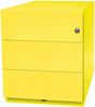 Rollcontainer Note™ mit Griffleiste, 3 Universalschubladen, Farbe zinkgelb Bild 3