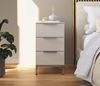 rauch Nachtkommode Nachttisch Nachtschrank Nachtkonsole FLIPP mit Glasfront (Breite 40 cm), mit 3 Schubladen und Soft-Close-Funktion sowie Glasfront Bild 2