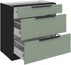 Küchen Unterschrank 80 cm Küche ARIA Aquamarin ultra matt + Schwarz matt, hochwertige Fronten mit Anti Fingerprint Beschichtung, Soft-Close Küchenzeile Küchenblock Bild 3