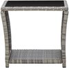 vidaXL Couchtisch Grau 45x45x40 cm Poly Rattan und Glas 46068 Bild 2